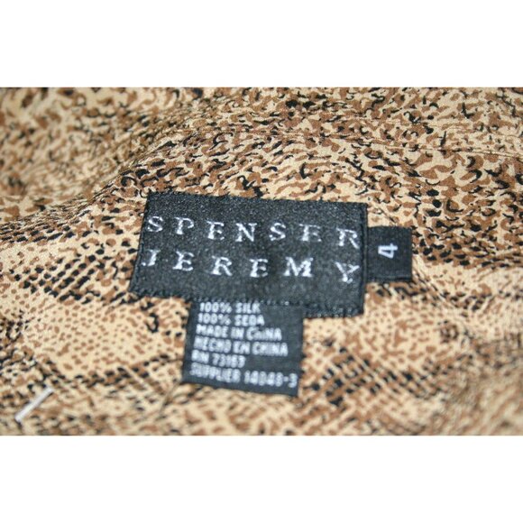 Spenser Jeremy Women's Blouse Brown Size 4 Rattlesnake Scales Abalone Buttons - Picture 12 of 12